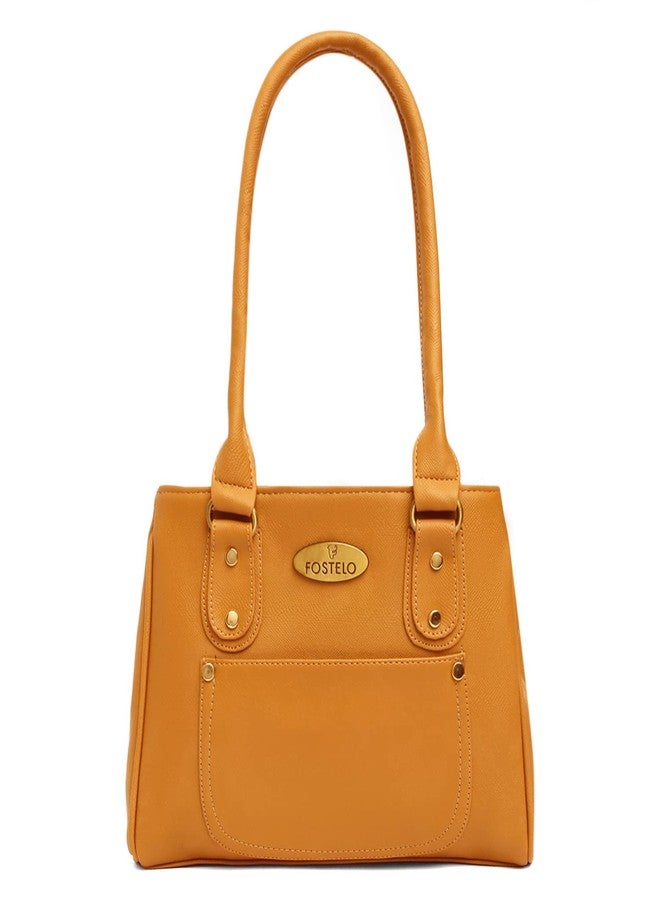 Fostelo Women's River Satchel Tote Handbag for Women | Tote Bag for Work | Ladies Purse | Stylish Shoulder Bag | Gift For Women | Orange - Image 1