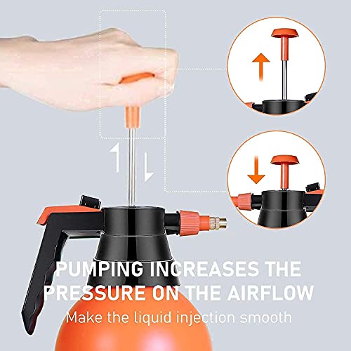 Gnexin Garden Pump Pressure Sprayer Lawn Sprinkler Water Mister Spray Bottle for Herbicides, Pesticides, Fertilizers, Plants Flowers 2 Litter Capacity -Spray Bottle Plant Water (Multicolour) - Image 5