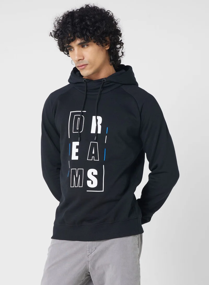 Iconic Typrography Print Hoodie