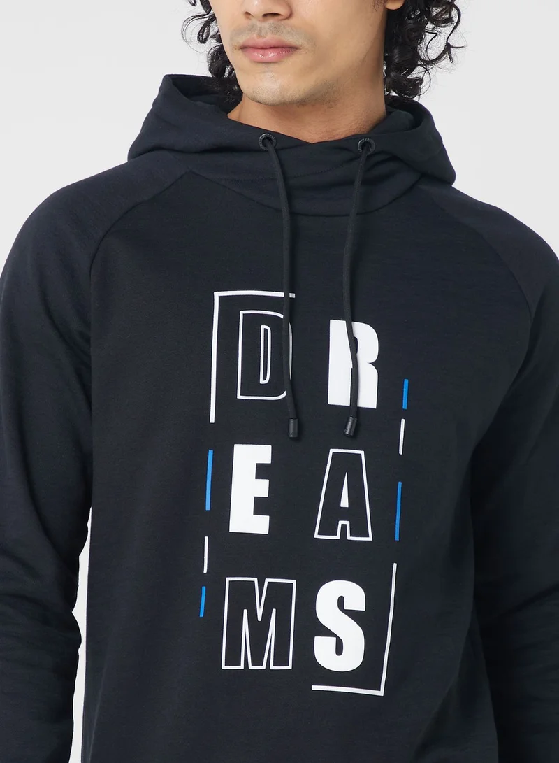Iconic Typrography Print Hoodie