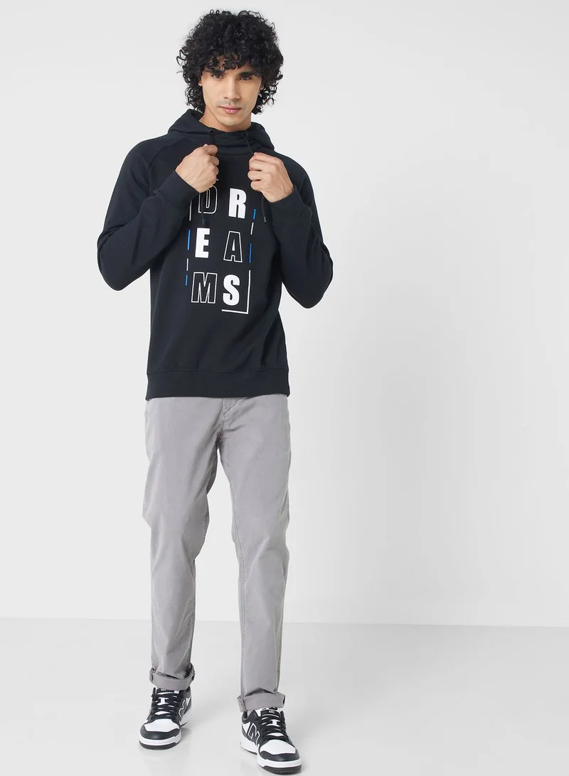 Iconic Typrography Print Hoodie