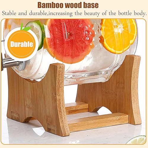 Mevanta 3 Litre Glass Juice Dispenser with Tap, Airtight Lid & Wooden Stand | Premium Glass Water & Beverage Dispenser Jar for Detox Lemonade & Cold Drinks Ideal for Home, Kitchen & Restaurant - Image 5