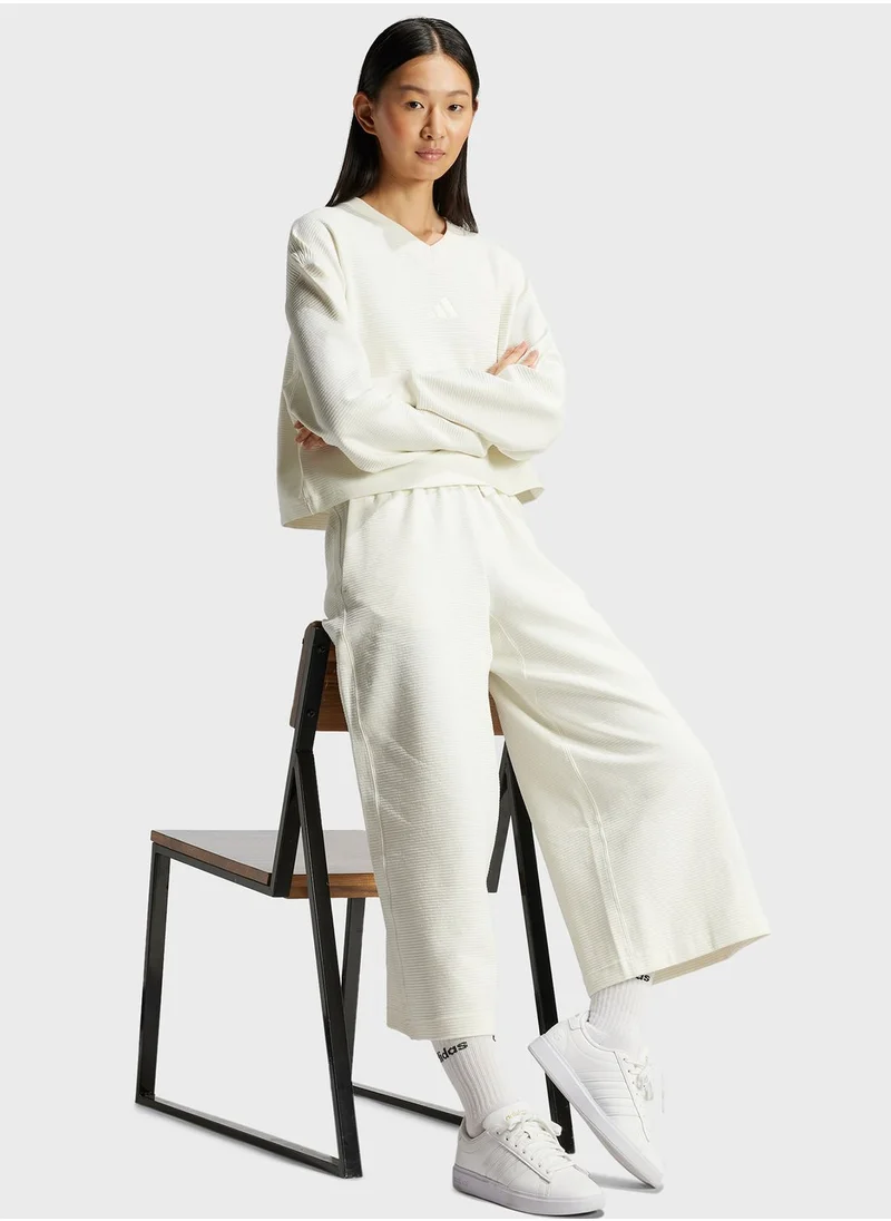 Adidas All Szn Rib 7/8 Length Wide Leg Pants