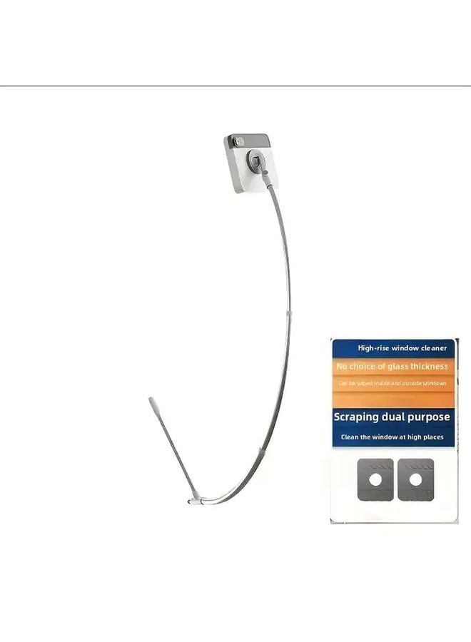 Professional 2 in 1 Window Cleaner 43 3 Inch Long Rod with 2 Cleaning Pads for Glass and Tile - Image 1