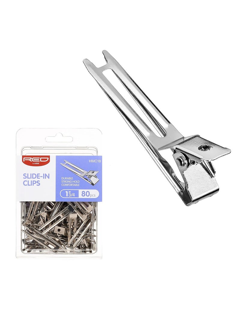 Red by Kiss RED by Kiss 80pcs 1.75" Slide-In Hair Clips, Durable Metal Curl Setting Clips for Hairdressing, Sectioning & Retwisting, Rust-Free Hair Pins for Dreads, Dreadlocks, & Twist Styles - Image 2