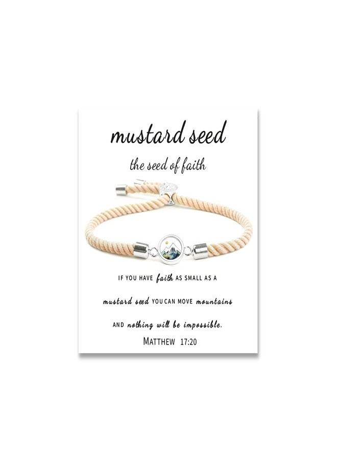72ore Mustard Seed Bracelet Mountain and Sea Touch Bracelets Mustard Seed Jewelry Faith Jewelry Inspirational Gifts for Women - Image 1