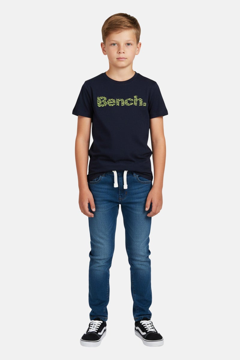 Bench Kids Boy 3 Pieces Short Sleeve Graphic Print T-Shirt And Jeans Set, Multicolor - Image 1