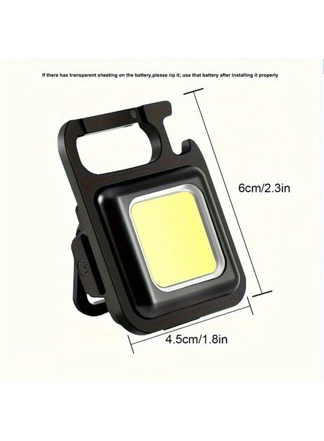 Black LED Keychain Flashlight Portable USB Charging Pocket Light For Camping Hiking - Image 4