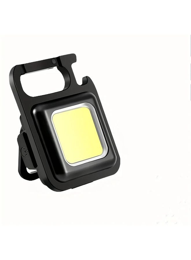 Black LED Keychain Flashlight Portable USB Charging Pocket Light For Camping Hiking - Image 1