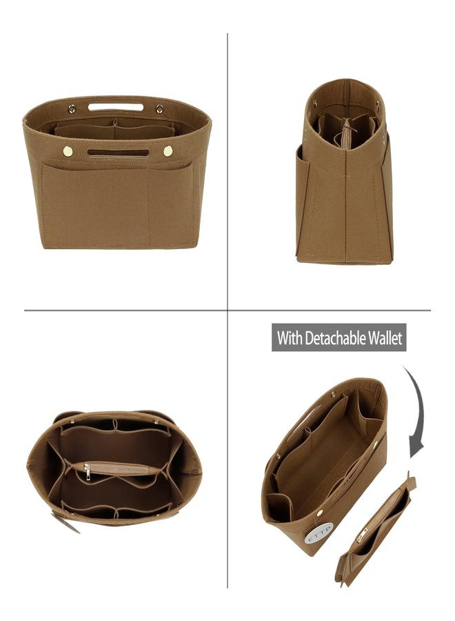 ETTP Purse Organizer Insert for Tote, Handbag Organizer Compatible with Shoulder Bag Large/Small, LE PLIAGE Top Handle Small/Medium (Lighting Coffee, Large) - Image 4