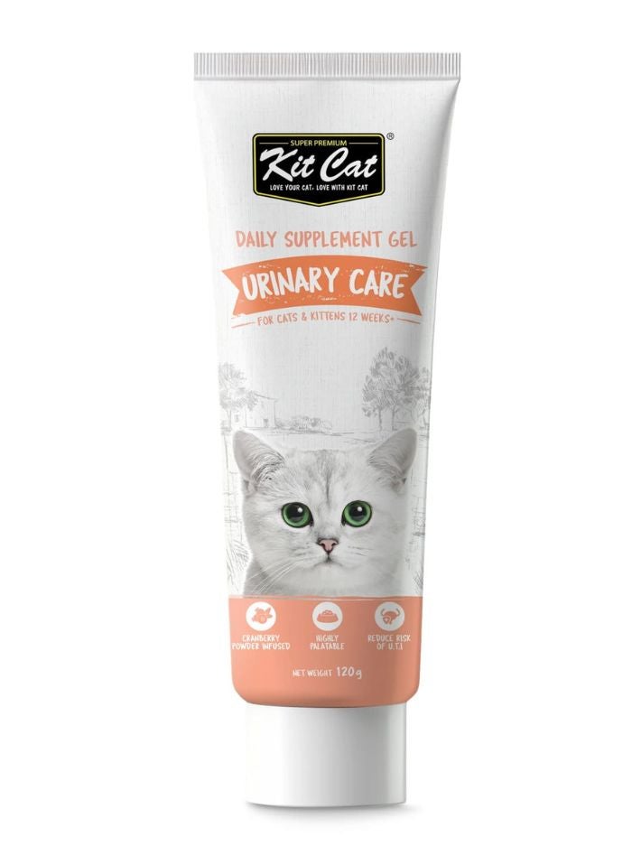 Kit Cat Daily Nutritional Supplement Gel For Cats & Kittens – Urinary Care (120g) - Image 1