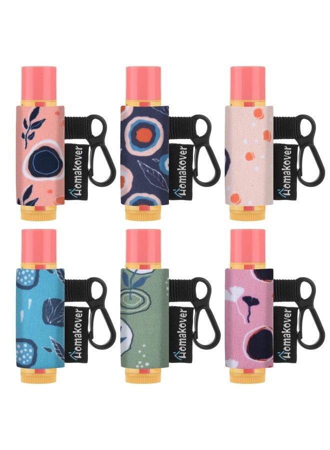 هوماكوفر مجموعة من 6 قطع من حامل أحمر الشفاه المضغوط بمشبك تثبيت عالي الجودة، وغطاء من النيوبرين مع مشبك يناسب معظم مرطبات الشفاه القياسية (لون الحوت) - Image 1