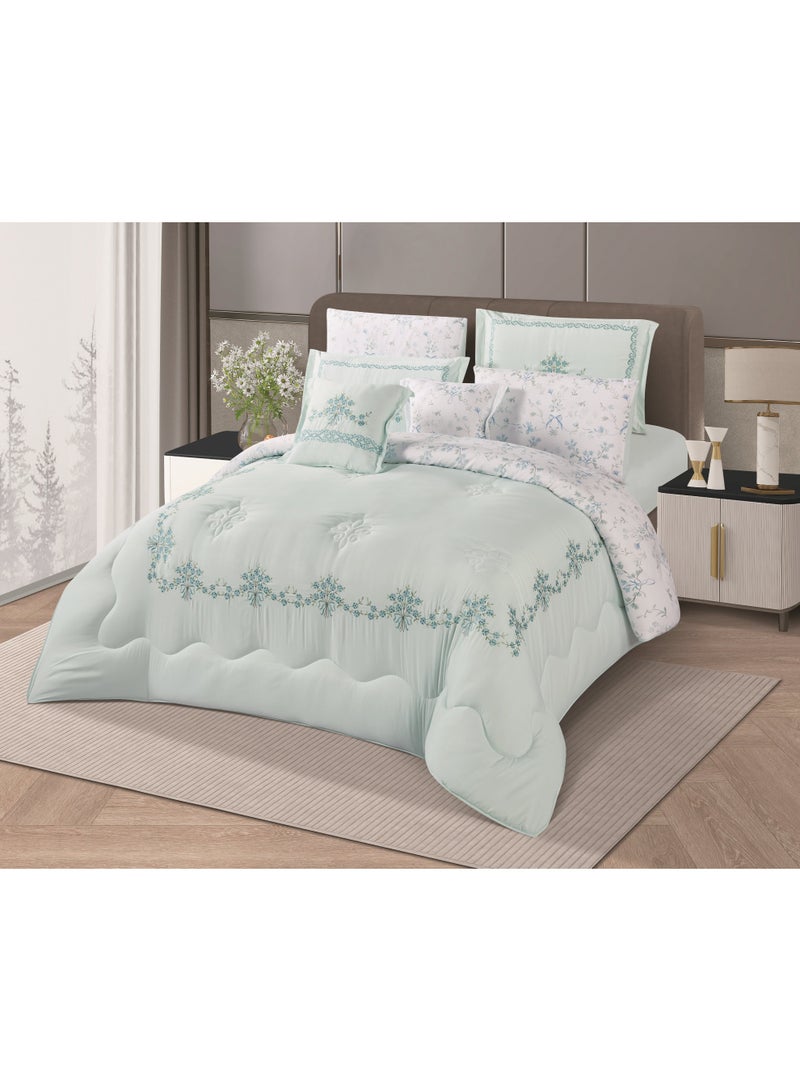 Hours  quilt set, 8 pieces, soft embroidered, double-sided, with heavy filling - Image 1