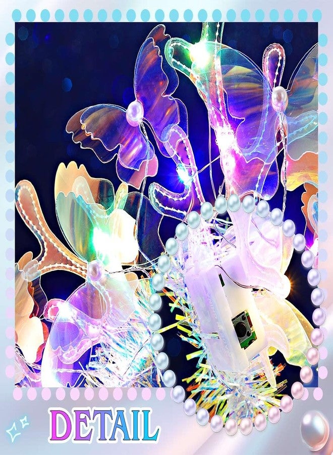 JONKY Light Up Butterfly Headband Glowing Mermaid Hair Band Rave Costume Hair Accessories for Women - Image 5