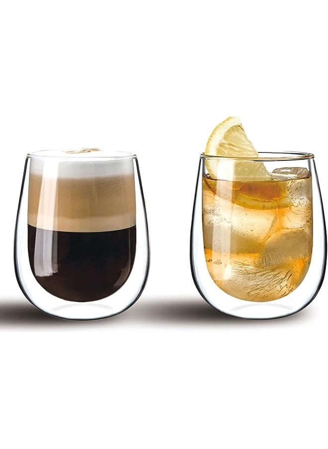 Cuisine Art Art Double Walled Glass Coffee Cup 2-Piece Set, 250 Ml Capacity, Gc-325-250, Coffe Cups  - Image 1