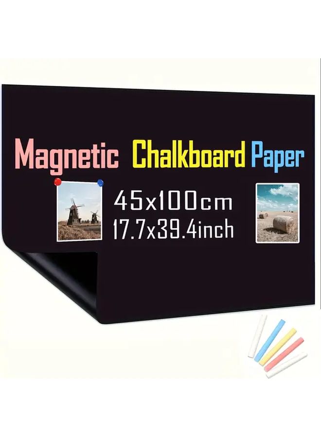 Magnetic Blackboard Sticker 100cm X 45cm Self Adhesive Easy To Use Chalkboard Wall Decal For Home - Image 2