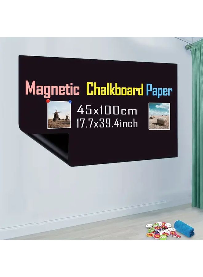 Magnetic Blackboard Sticker 100cm X 45cm Self Adhesive Easy To Use Chalkboard Wall Decal For Home - Image 1