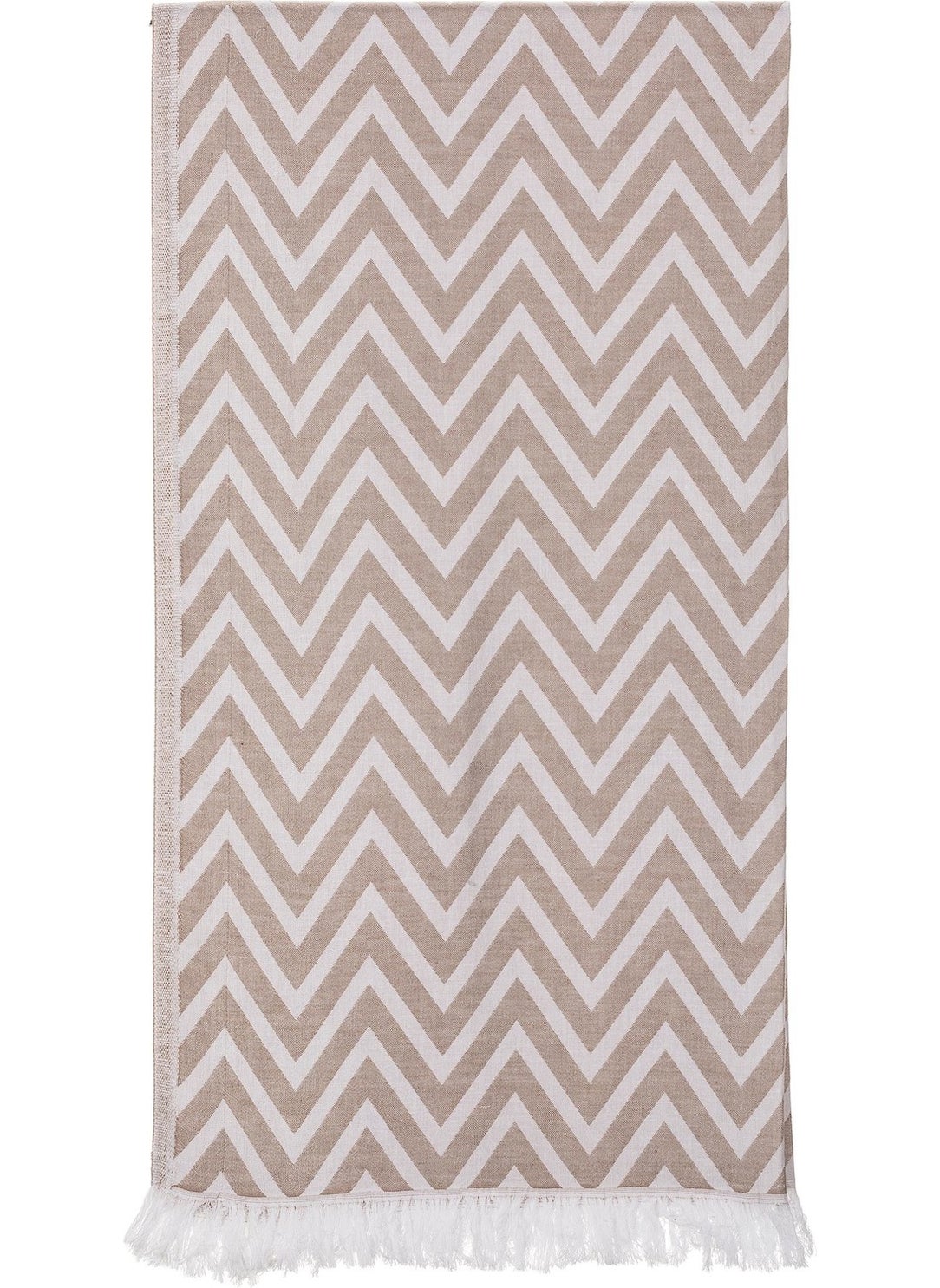 Rosa Bianca Beige Zigzag Jacquard Cotton Loincloth 