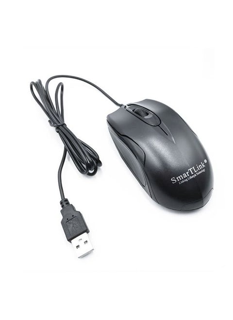 SmartTLink SL703MS ماوس ضوئي رائع ، ماوس مكتب سلكي بتصميم مريح لنظام التشغيل Windows XP و VISITA و 7،8،10 لأجهزة الكمبيوتر وأجهزة الكمبيوتر المحمولة أسود