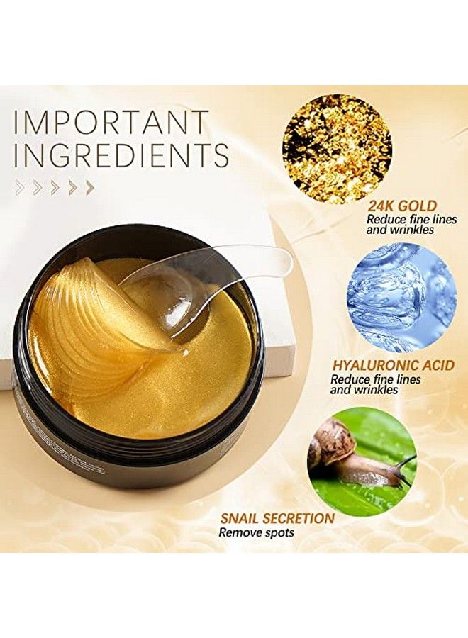 LIYALAN 24K Gold Under Eye Patches Eye Mask For Dark Circles And Puffiness Eye Masks Eye Bags Treatment For Women And Man Eye Patch Gel Anti Wrinkle Under Eye Gel Pads - Image 3