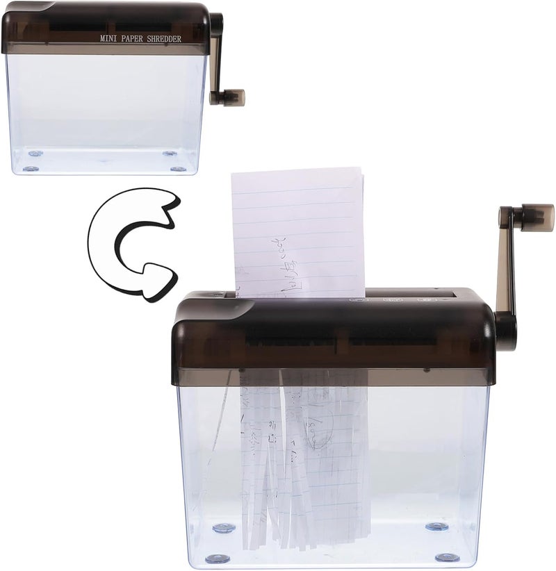 Manual Office Shredder Small Portable Hand Crank Paper Cutter for Home School Business Use No Electricity Needed Securely Shreds Documents Receipts Bills Envelopes Enhances Privacy - Image 5