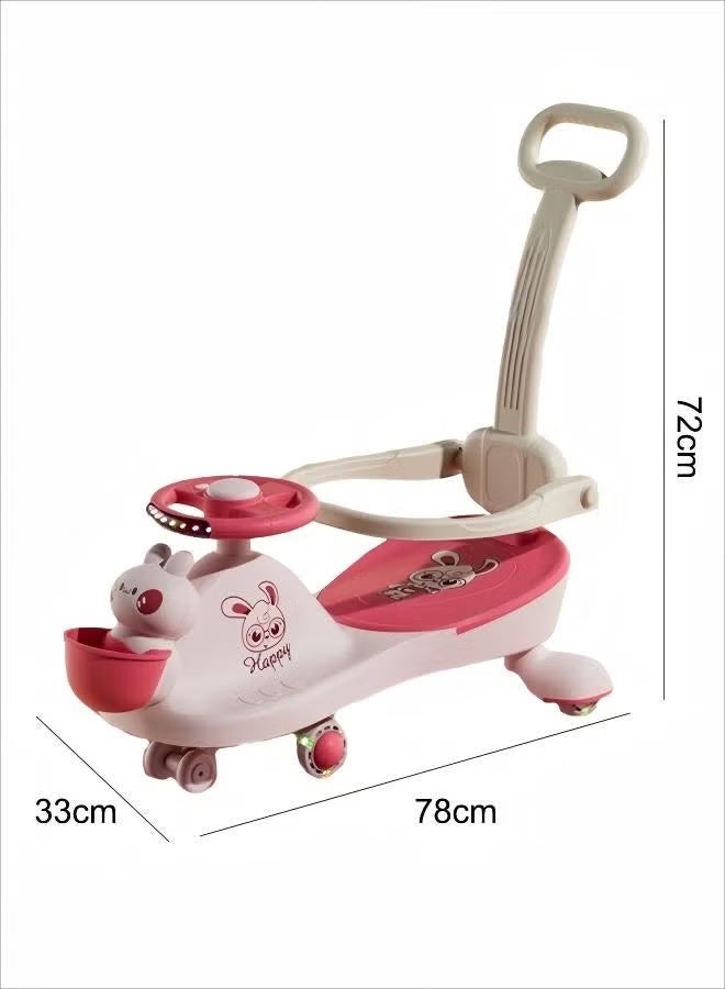 Vixplorn Children's ride-on bikes, children's rocking bikes, children's scooters, with safety handlebars, silent wheels, music and light functions; children's strollers and walkers, with frames/backrests. - Image 2
