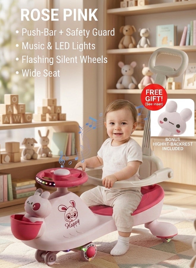 Vixplorn Children's ride-on bikes, children's rocking bikes, children's scooters, with safety handlebars, silent wheels, music and light functions; children's strollers and walkers, with frames/backrests. - Image 1