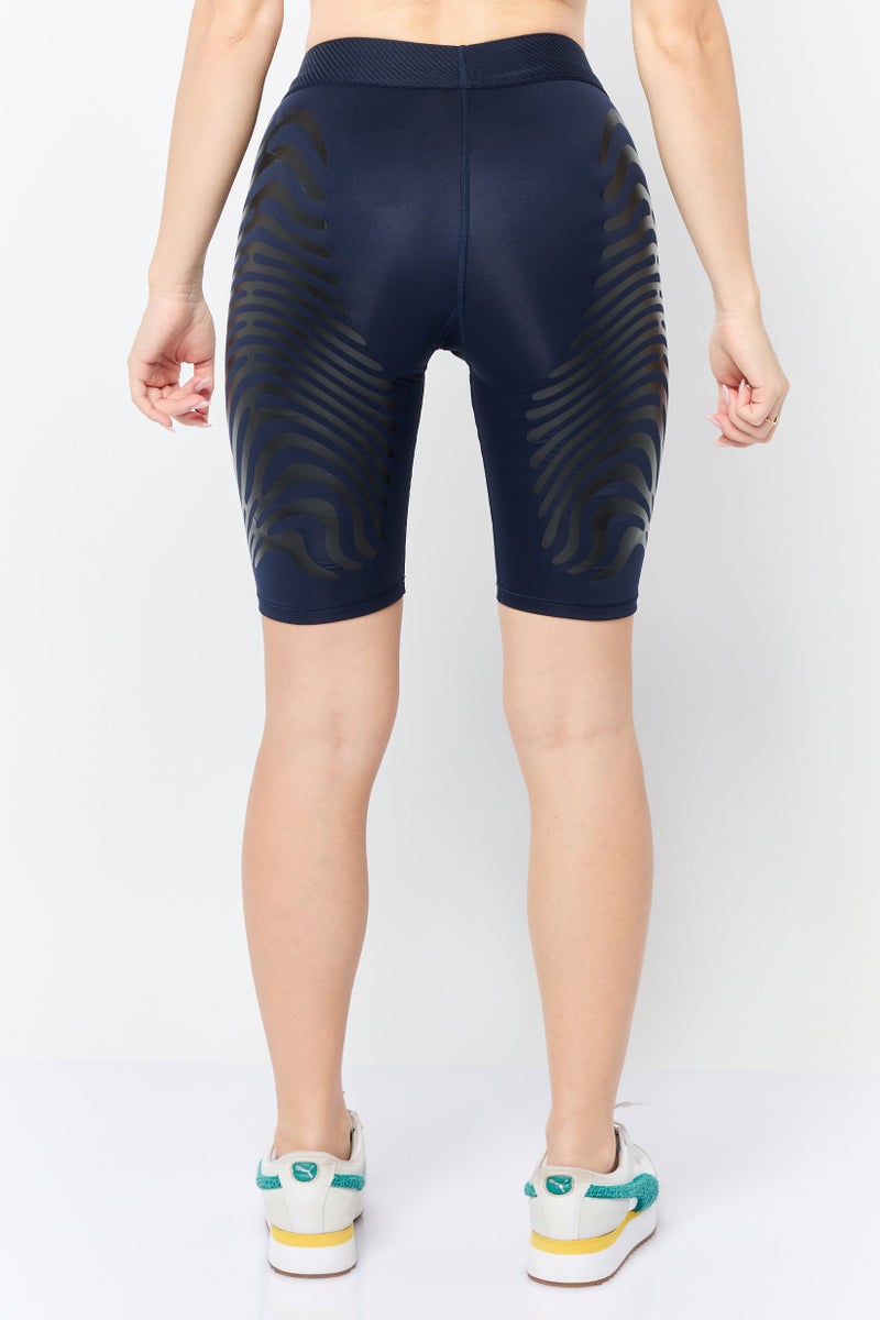 Adidas Women Sportswear Fit Pull On Training Shorts, Navy  - Image 4