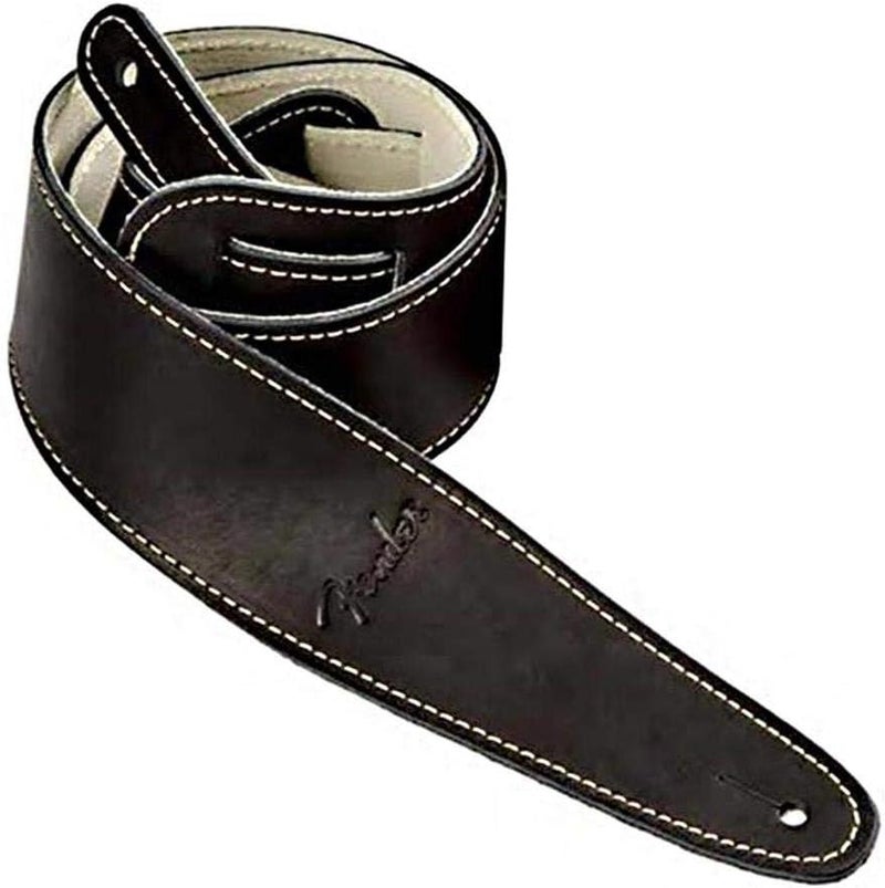 Fender Baseball Glove Leather Guitar Strap - Black - Image 1