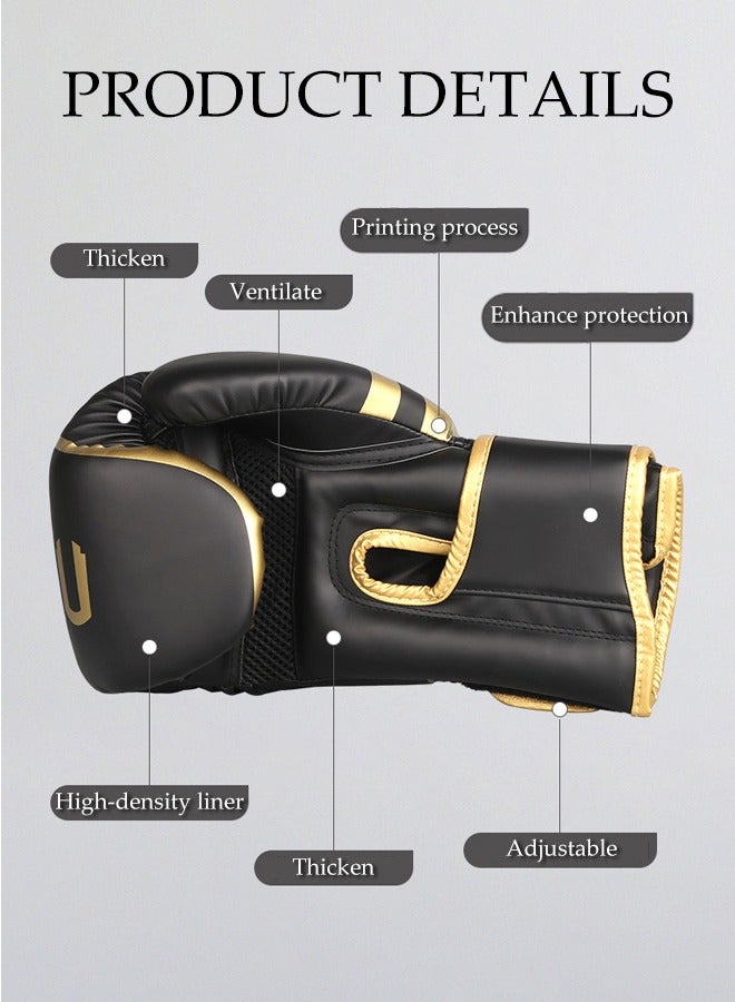 14OZ Boxing Gloves PU Leather, Muay Thai Kickboxing MMA Sparring Training, Professional Training Gloves, Padding, Punch Bags Speed Ball Focus Pads Workout Gloves - Image 4