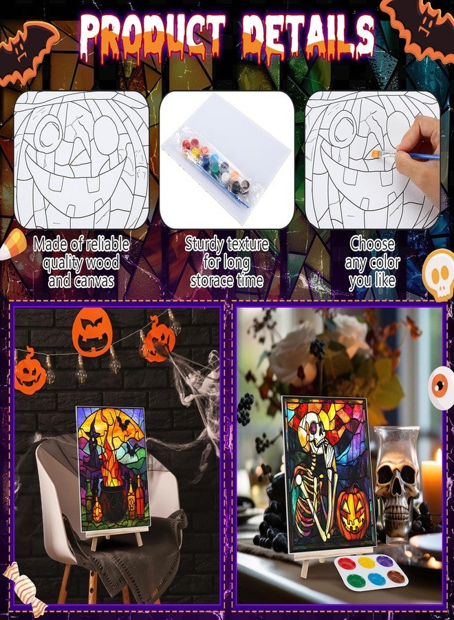 Zhanmai 12 Pack Pre Drawn Canvas for Painting Sip and Paint Kit 8" x 10" Paint Party Set Canvas Painting Pre Printed Canvases for Party Favor DIY Virtual Adult's Date Night(Vivid Ghost) - Image 3