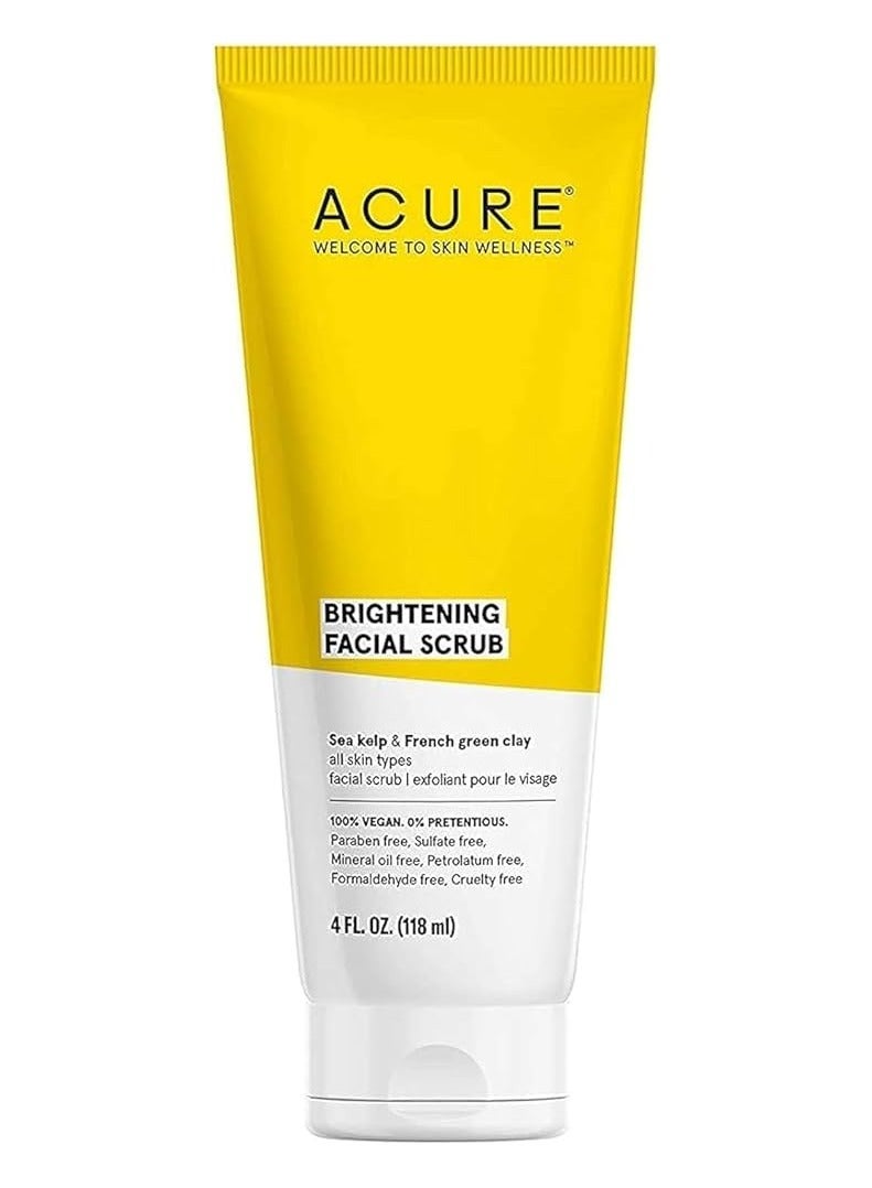 Acure Facial Exfoliator Scrub 118ml，Removal Natural Organic Face Peeling Exfoliating Moisturizes Face Scrub Exfoliante Cream