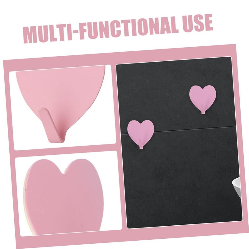 16 Pcs Heart Shape Adhesive Wall Hooks For Coats Towels Bathroom Decor - Image 4