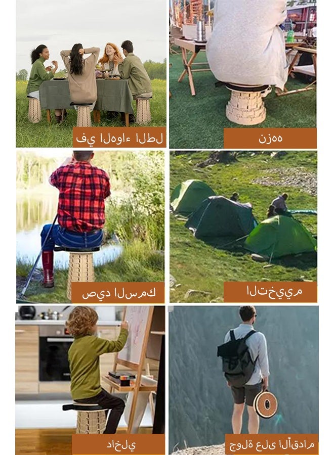 YIM-VIBEHAUS Portable Folding Stool, Adjustable Outdoor Stool with Thickened Cushion, Load Capacity 250kg Collapsible Stool Suitable for Camping, Fishing, Hiking, Barbecue, and Outdoor/Indoor Kitchens - Image 4