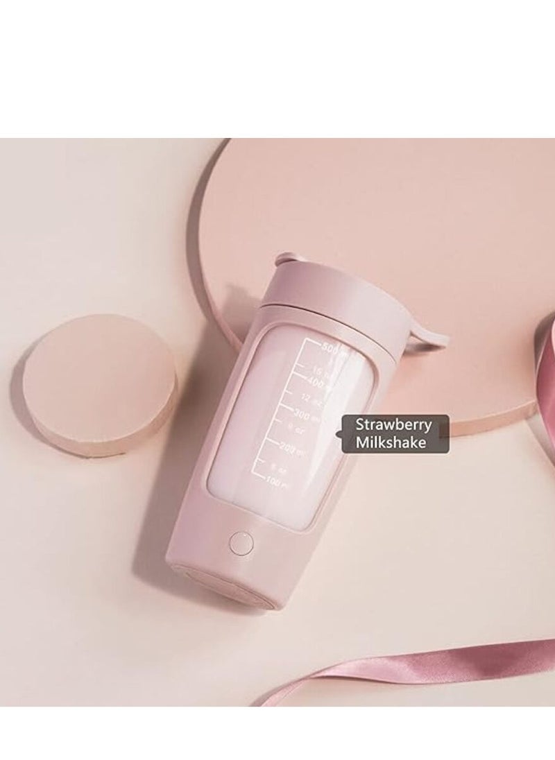 Generic - 500ml Electric Shaker Protein Shaker Bottles 22oz - Portable 2-mins Mixer Cup for Smooth Shakes & Supplements, Self Stirring Mug for Coffee, milk powder, oatmeal, milkshake (Pink) - Image 1