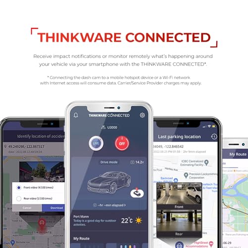 THINKWARE U3000, 4K Front Dash Cam, STARVIS 2 Sensor Super Night Vision, Car Camera 5GHZ Wi-Fi GPS Radar Buffered Parking Mode, Free 64GB Card, CPL Filter, Speed Camera Alerts, 12V Power Cable - Image 5