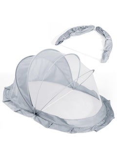 Orzbow Orzbow Foldable Mosquito Net for Bed with Blackout Canopy, Portable Baby Mosquito Net Tent for Bed, Cots, Cribs, Playards and Playpen, 0-3 Years Kids Travel & Sleep Mosquito Mesh Cover, Grey  - Image 1