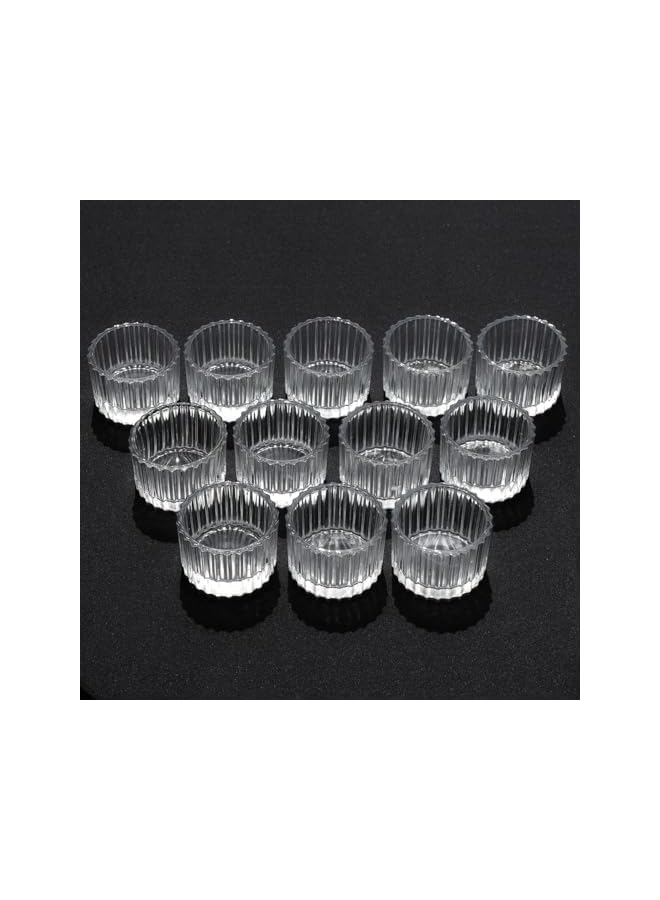 The Bros Clear Tealight Candle Holder Set of 12, Clear Glass Tealight Candle Holders for Wedding Party, Tea Light Candles Holder Bulk for Home Decor - Image 2