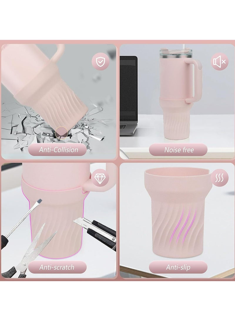 Silicone Cup Boot for Stanley 40oz Tumbler with Handle Cup,Water Cup Silicone Protective Bottom Cover Case, Reduces Noise Scratches Protective Cup Accessories  - Image 3
