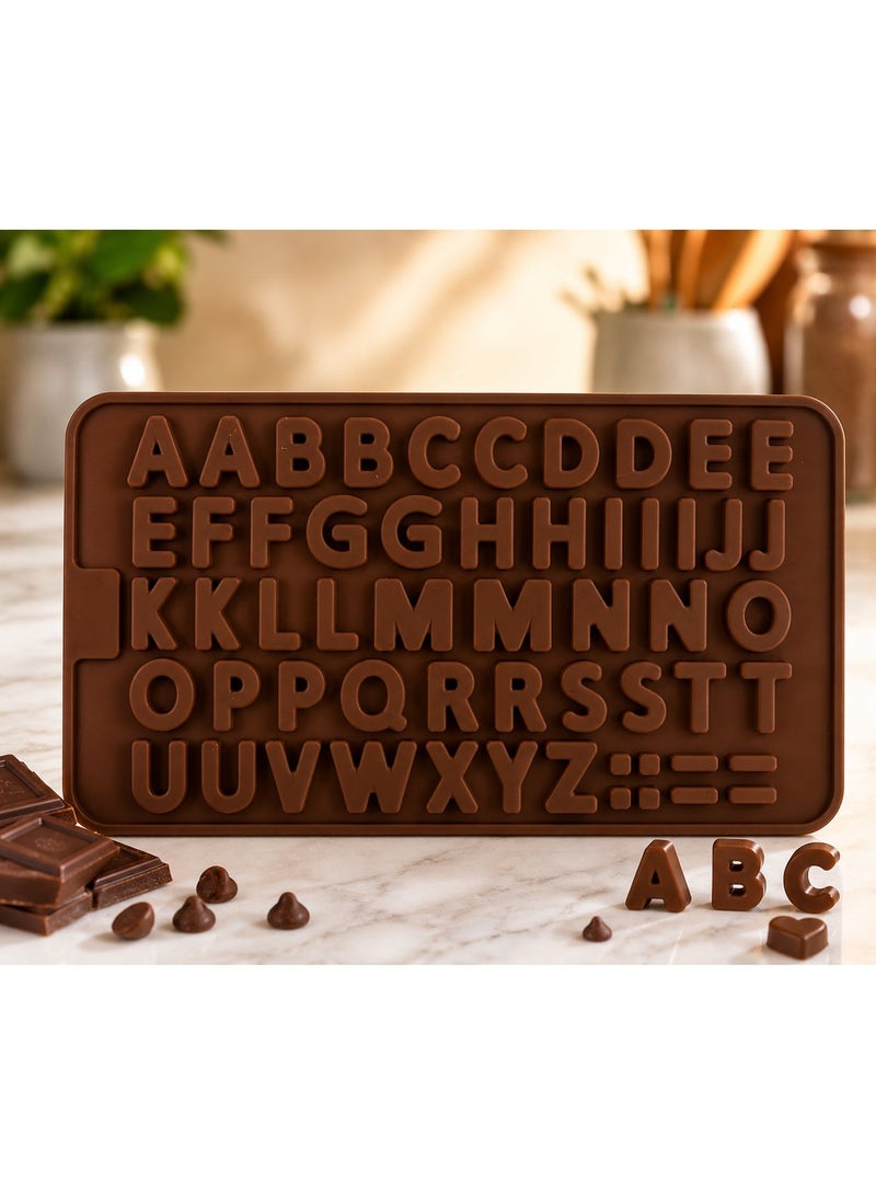 vsell24 Pack of 2 Alphabet Fondant Cake Molds – 52-Compartment Silicone Letter Shape Mould for Chocolate, Candy & Baking Decoration - Image 2