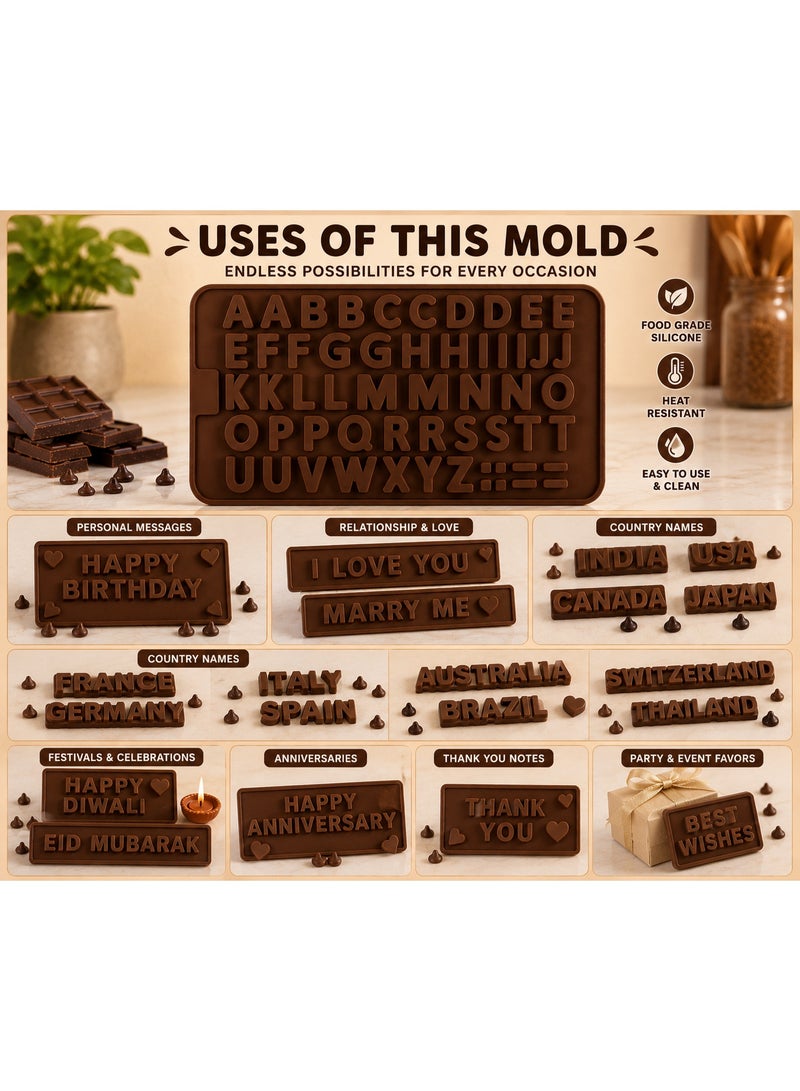 vsell24 Pack of 2 Alphabet Fondant Cake Molds – 52-Compartment Silicone Letter Shape Mould for Chocolate, Candy & Baking Decoration - Image 5