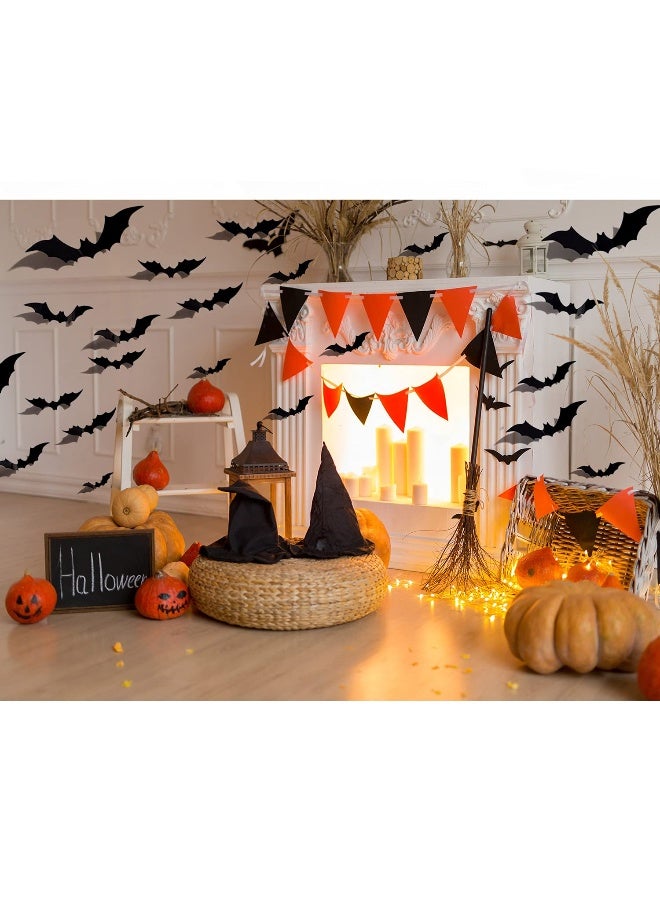 FFNIU Halloween 3D Bats Decoration Plastic Bat Wall Stickers for Home Window Decor Party Supplies (60PCS) - Image 5