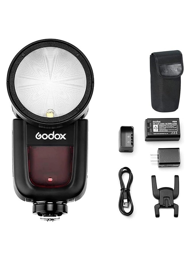 Godox - GODOX V1 V1-S Round Head Camera Flash for Sony, 2.4G TTL Sony Flash Speedlite, 1/8000 HSS Speedlight for Sony, Rechargeable Li-ion Battery, 480 Full Power Shots, 10 Level LED Modeling Lamp - Image 1