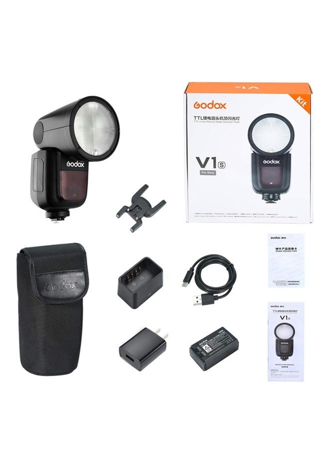 Godox - GODOX V1 V1-S Round Head Camera Flash for Sony, 2.4G TTL Sony Flash Speedlite, 1/8000 HSS Speedlight for Sony, Rechargeable Li-ion Battery, 480 Full Power Shots, 10 Level LED Modeling Lamp - Image 1