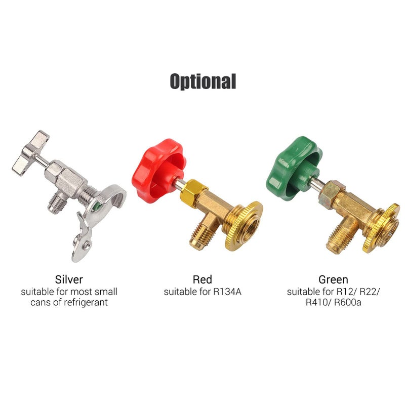 Silver Alloy Metal Refrigerant Charging Valve for Air Conditioning and Refrigerator Maintenance Fits Most Small Cans of Refrigerant With Anti Backflow Design - Image 3