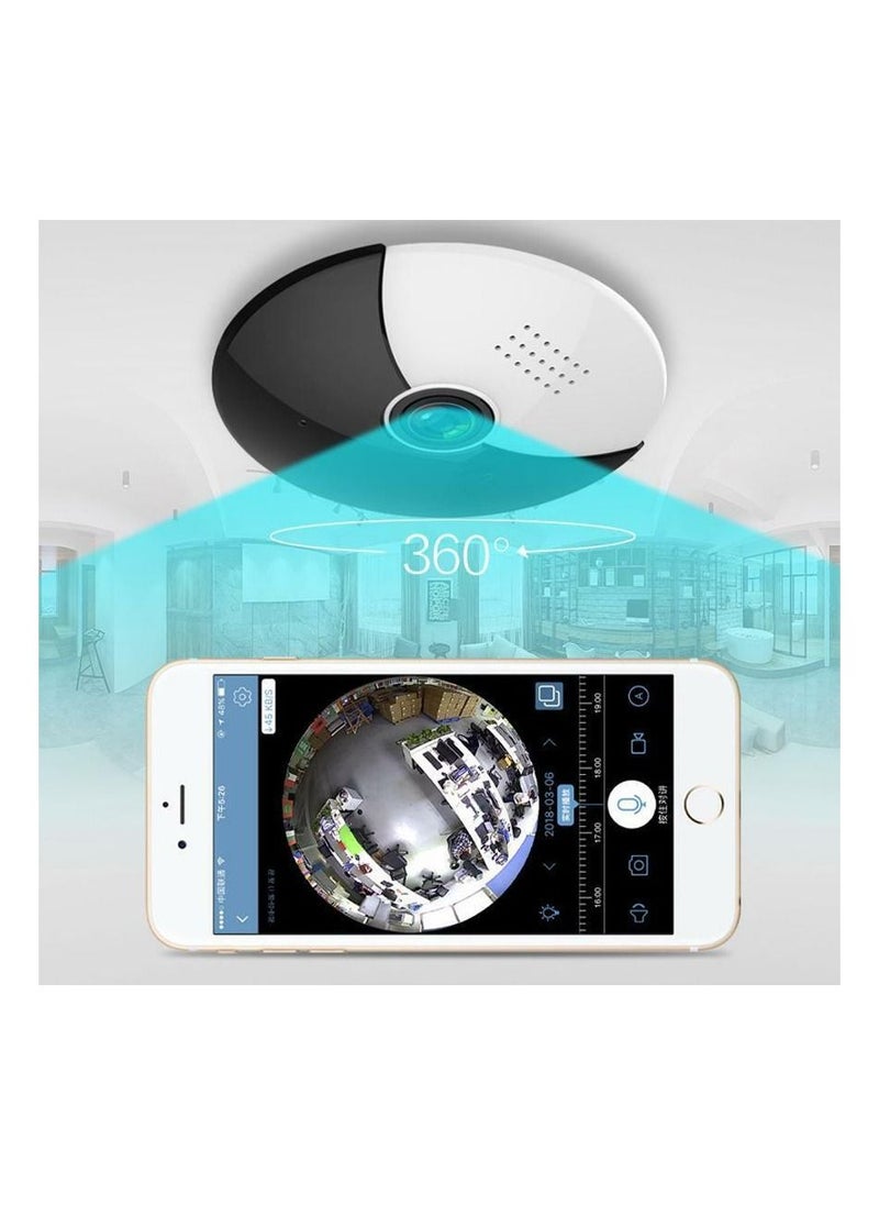 Generic - 360 moon VR panoramic WIFI IP camera with fish eye & dual stream image video & infrared night with free android & IOS App - Image 1