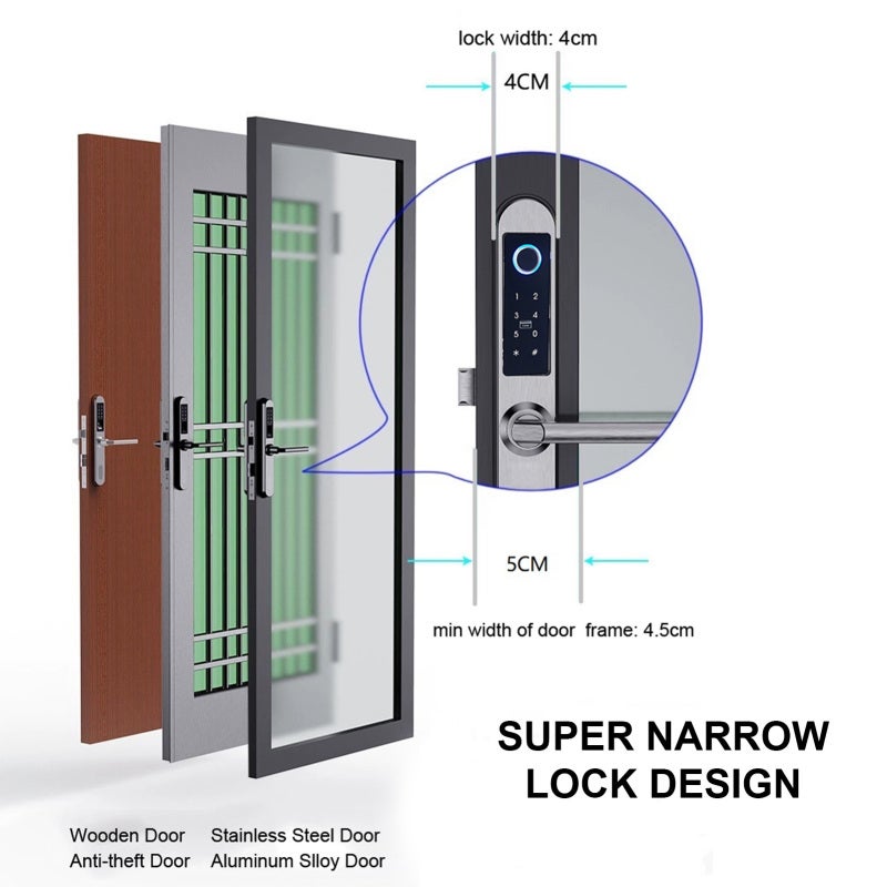 WAFU Smart Door Lock with Fingerprint APP Keyless Entry - Stainless Steel Keyless Entry Door Lock for Front Door - Image 2
