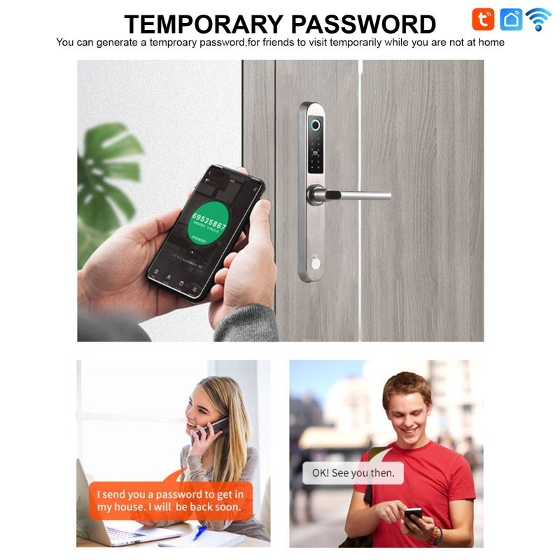 WAFU Smart Door Lock with Fingerprint APP Keyless Entry - Stainless Steel Keyless Entry Door Lock for Front Door - Image 5
