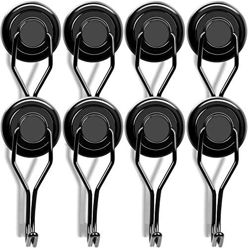 LOVIMAG Hooks, 110lbs+ Magnetic Magnet Hook 2025 Cruise Cabin Ship Essentials Heavy Duty Strong Refrigerator Fridge Hanging for Classroom Beach Vacation Kitchen Grills Home Mug Hanger (8 Pack), Black - Image 1