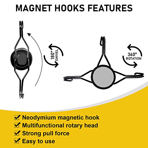 LOVIMAG Hooks, 110lbs+ Magnetic Magnet Hook 2025 Cruise Cabin Ship Essentials Heavy Duty Strong Refrigerator Fridge Hanging for Classroom Beach Vacation Kitchen Grills Home Mug Hanger (8 Pack), Black - Image 5